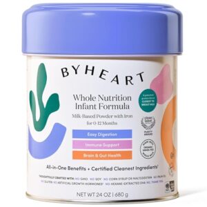 ByHeart Infant Formula Powder for Infants 0-12 Months, Made With Organic Whole Milk, Clean Label Project Certified, Closest-to-Breast Milk Baby Formula Patented Protein Blend, 24 Ounce (Pack of 1) : Baby