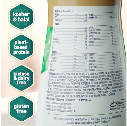 Enfamil Prosobee Plant based Baby Formula, for Sensitive Tummies, Soy-based Plant Sourced Protein, Vitamins for Immune Support, Lactose-free, Milk free, Gluten free, 32 Fl Oz Bottle (4 count) : Baby - Image 3
