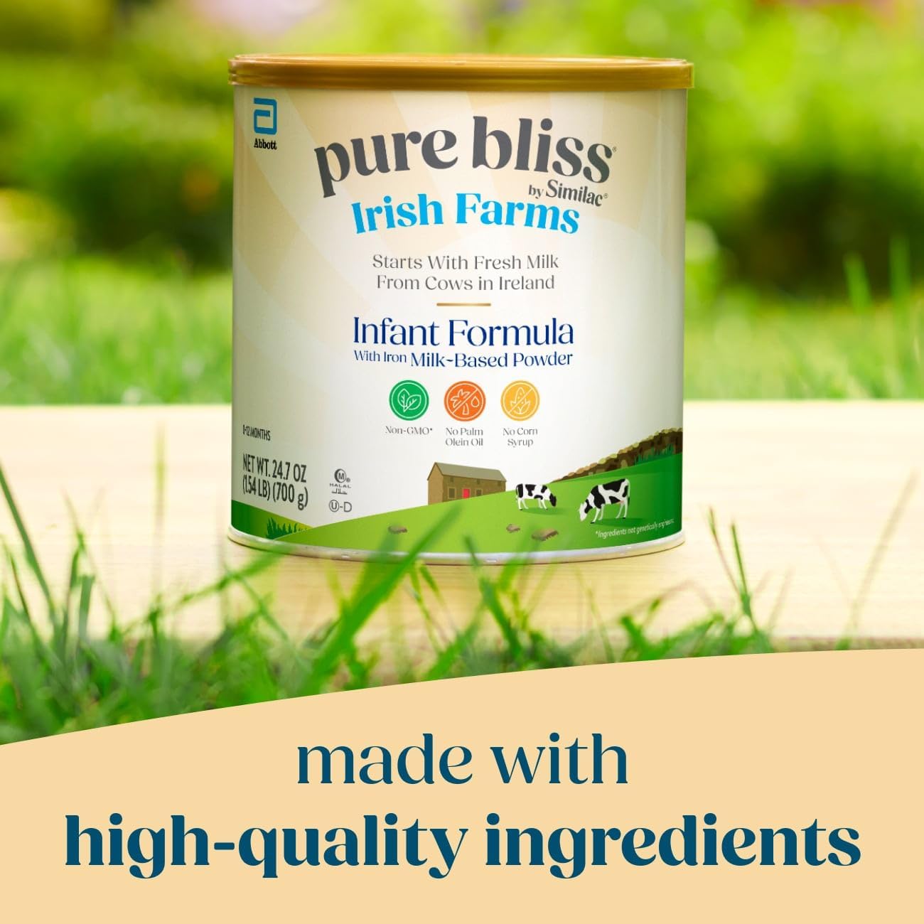 Pure Bliss Irish Farms, Easy-to-Digest Baby Formula, Infant Formula, 0-12 Months, 24.7-oz Can - Image 5