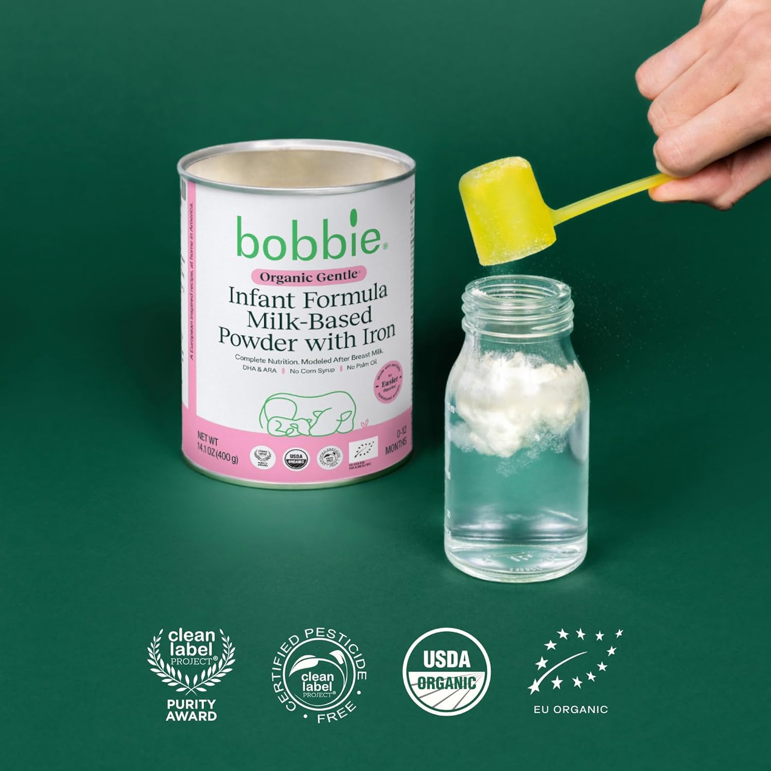 Bobbie Fussy Feeding Kit, Organic Gentle Infant Formula Milk Based Powder with Iron, DHA, Vitamin D & 100% Lactose (14.1 oz) Baby Probiotic Drops 1 Billion CFU (0.27 fl oz) Newborn Baby-12 Months Old : Baby - Image 9