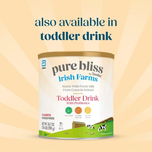 Pure Bliss Irish Farms, Easy-to-Digest Baby Formula, Infant Formula, 0-12 Months, 24.7-oz Can - Image 12