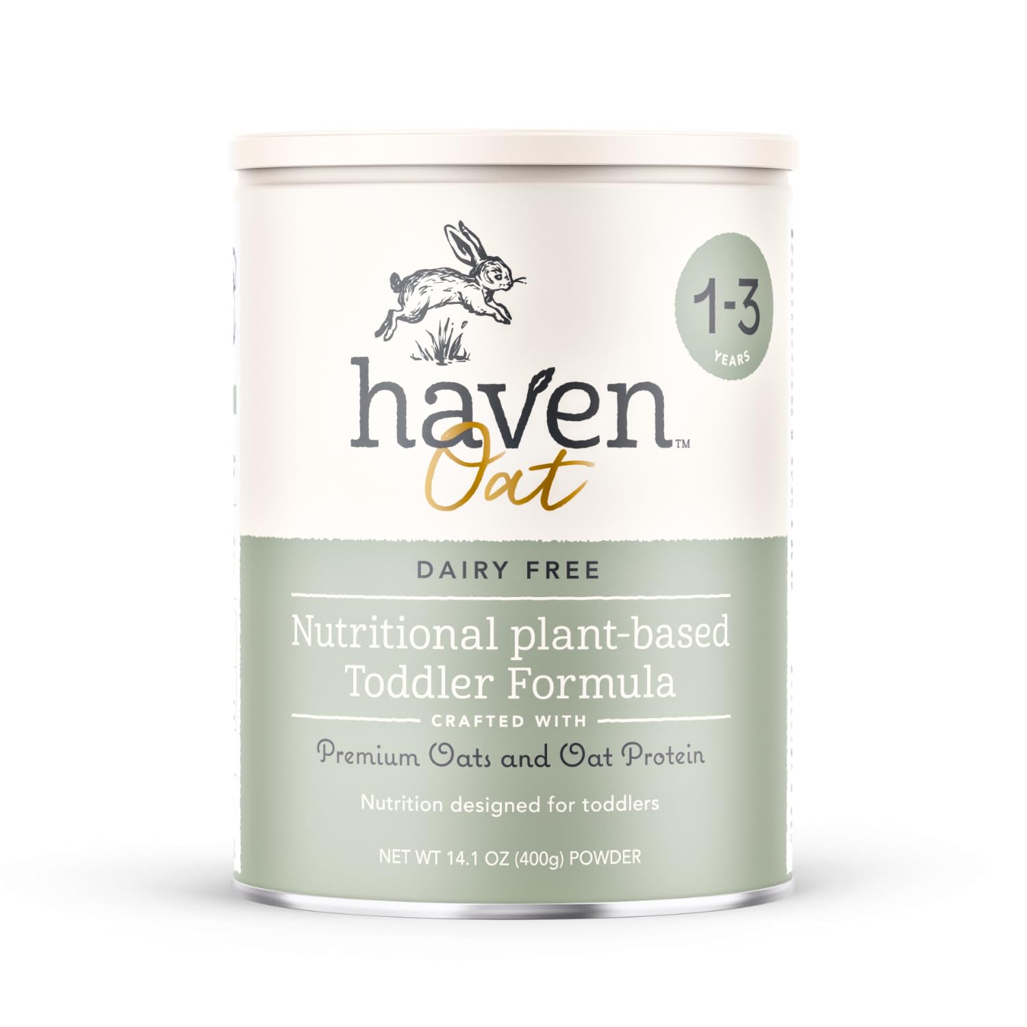 Haven Oat Toddler Formula, Plant Based Dairy Free Oat and Oat Protein Powder for Toddlers With Probiotics, Prebiotics, Lutein and Omega 3 Dha, Easy Digestion Formula, Non GMO, American Made, 14.1 Oz : Baby