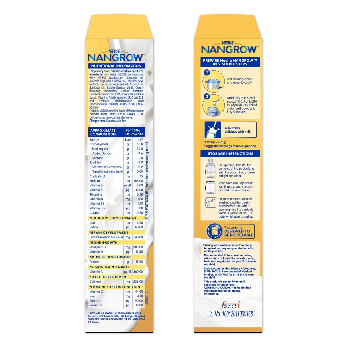 Metrey Nan-Grow Nutritious Milk Drink Powder, Growing Children 2-6 Years, DHA Protein, Vanilla Flavor, 14.1 oz : Baby - Image 13