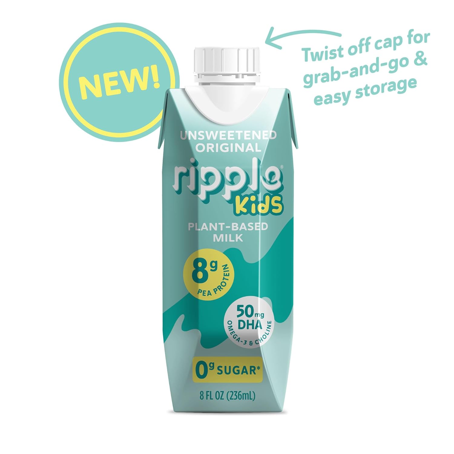 Ripple Kids Unsweetened Plant Based Milk | Pediatrician Recommended | 8g Pea Protein | Shelf Stable | Vegan & Non GMO Certififed | Dairy, Soy, Nut, Gluten, and Lactose Free | 8 Fl Oz (Pack of 12) : Grocery & Gourmet Food - Image 11