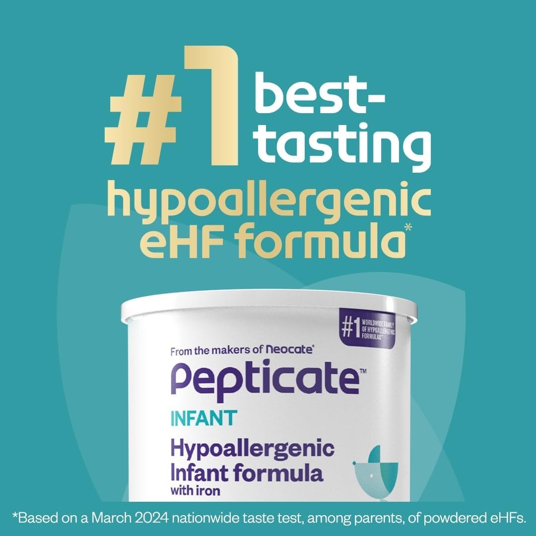 Pepticate Baby Formula, Hypoallergenic Powdered Infant Formula for Cow Milk Allergy, with Omega 3 DHA, ARA, Iron & Prebiotics, 13.2oz : Baby - Image 11