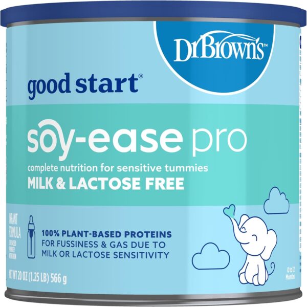 Good Start | Dr. Brown's Soy-ease Pro Baby Formula Powder, for Sensitive Tummies, Dairy Free and Lactose Free for Fussiness and Gas, Non-GMO, 20 Oz : Baby