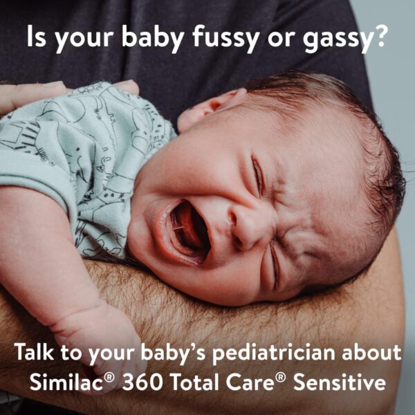 Similac 360 Total Care Sensitive Infant Formula for Fussiness & Gas Due to Lactose Sensitivity, Has 5 HMO Prebiotics, Baby Formula, Ready to Feed, 2-fl-oz Bottle, Pack of 48 - Image 4