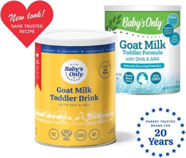 Baby's Only Goat Milk Toddler Drink, Toddler Drink, Goats Milk Powder, Non GMO with DHA, Iron, Vitamin D, Naturally Occurring Prebiotics, ARA, Toddlers 12 Months Old and Up, Easy to Digest Goat Milk, 12.7 oz, 1 Pack : Baby - Image 2