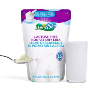 DairySky Lactose Free Milk Powder 16 Oz - Non GMO Fat Free Powdered Milk for Baking & Coffee, Kosher with Protein & Calcium, Great Substitute for Liquid Milk, RBST Hormone - Free - 1 Pack : Grocery & Gourmet Food