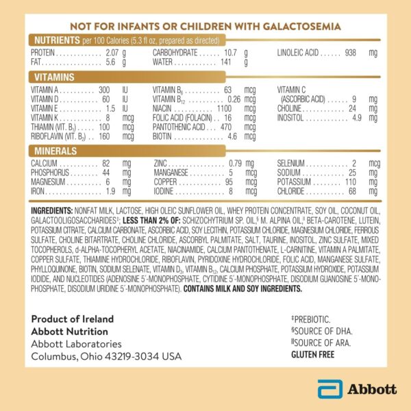 Pure Bliss Irish Farms, Easy-to-Digest Baby Formula, Infant Formula, 0-12 Months, 24.7-oz Can - Image 17