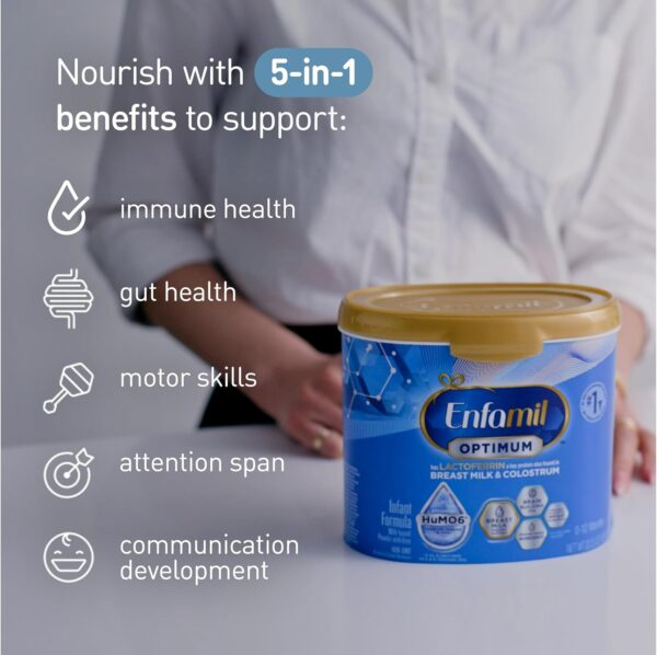 Enfamil Optimum (Enspire), Our Closest Formula to Breast Milk, Immune-Supporting Lactoferrin and Brain-Supporting DHA Baby Formula, Powder 20.5 Oz Tub - Image 19