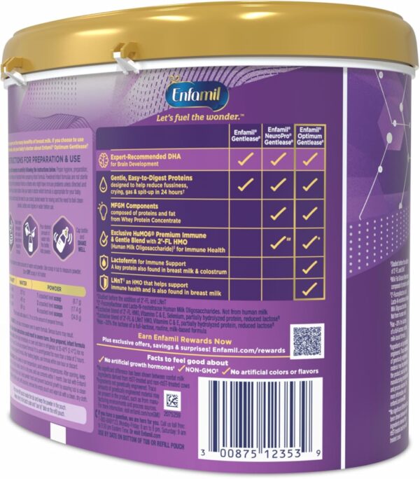 Enfamil Optimum (Enspire) Gentlease, Our Closest Formula to Breast Milk, Immune-Supporting Lactoferrin and Brain-Supporting DHA Baby Formula - Powder 19.5 Oz Tub : Baby - Image 22