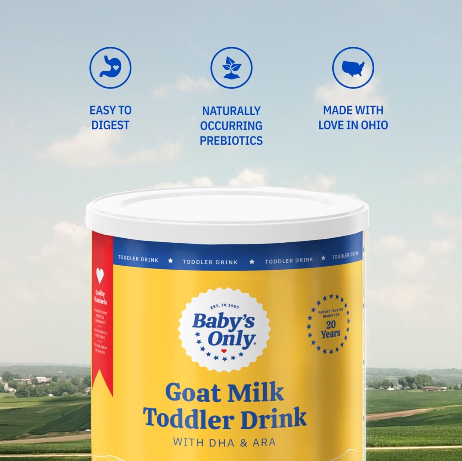 Baby's Only Goat Milk Toddler Drink, Toddler Drink, Goats Milk Powder, Non GMO with DHA, Iron, Vitamin D, Naturally Occurring Prebiotics, ARA, Toddlers 12 Months Old and Up, Easy to Digest Goat Milk, 12.7 oz, 1 Pack : Baby - Image 13