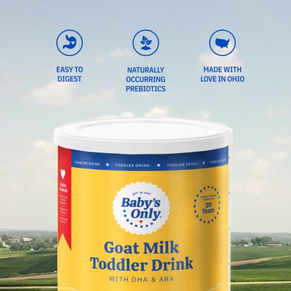 Baby's Only Goat Milk Toddler Drink, Toddler Drink, Goats Milk Powder, Non GMO with DHA, Iron, Vitamin D, Naturally Occurring Prebiotics, ARA, Toddlers 12 Months Old and Up, Easy to Digest Goat Milk, 12.7 oz, 1 Pack : Baby - Image 6