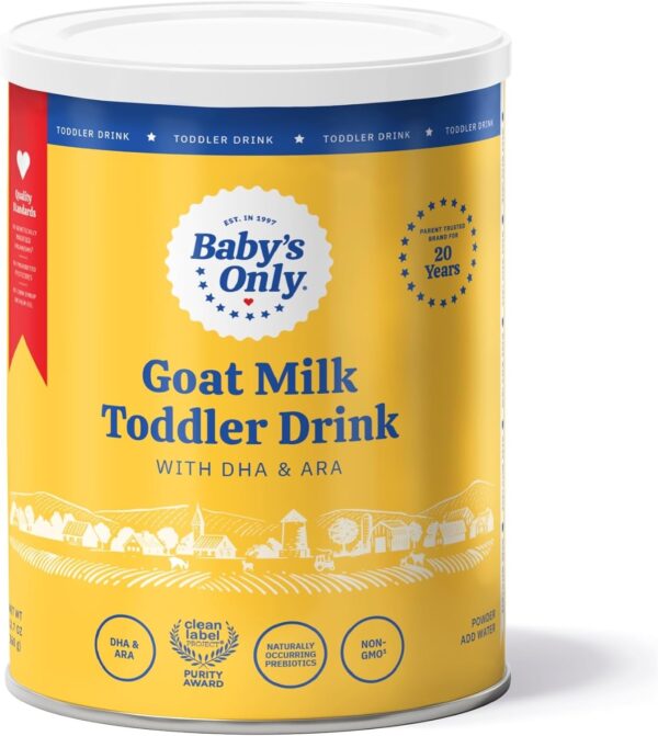 Baby's Only Goat Milk Toddler Drink, Toddler Drink, Goats Milk Powder, Non GMO with DHA, Iron, Vitamin D, Naturally Occurring Prebiotics, ARA, Toddlers 12 Months Old and Up, Easy to Digest Goat Milk, 12.7 oz, 1 Pack : Baby - Image 8