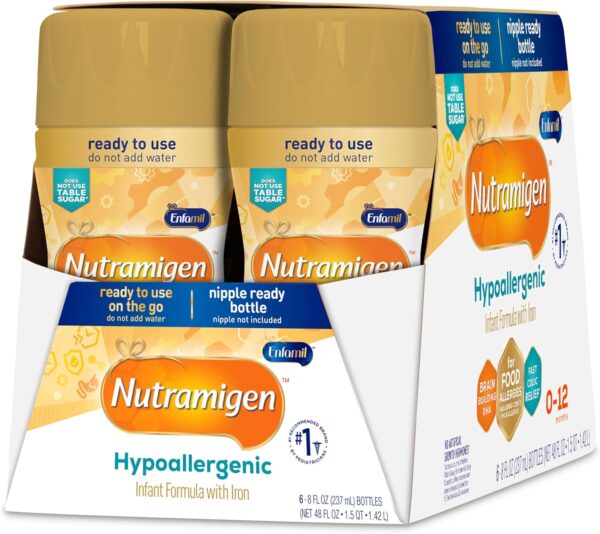 Enfamil Nutramigen Baby Formula, Hypoallergenic and Lactose Free Formula with Enflora LGG, Fast Relief from Severe Crying and Colic, Ready to Use Bottle, 8 Fl Oz (6 Count) : Baby - Image 10
