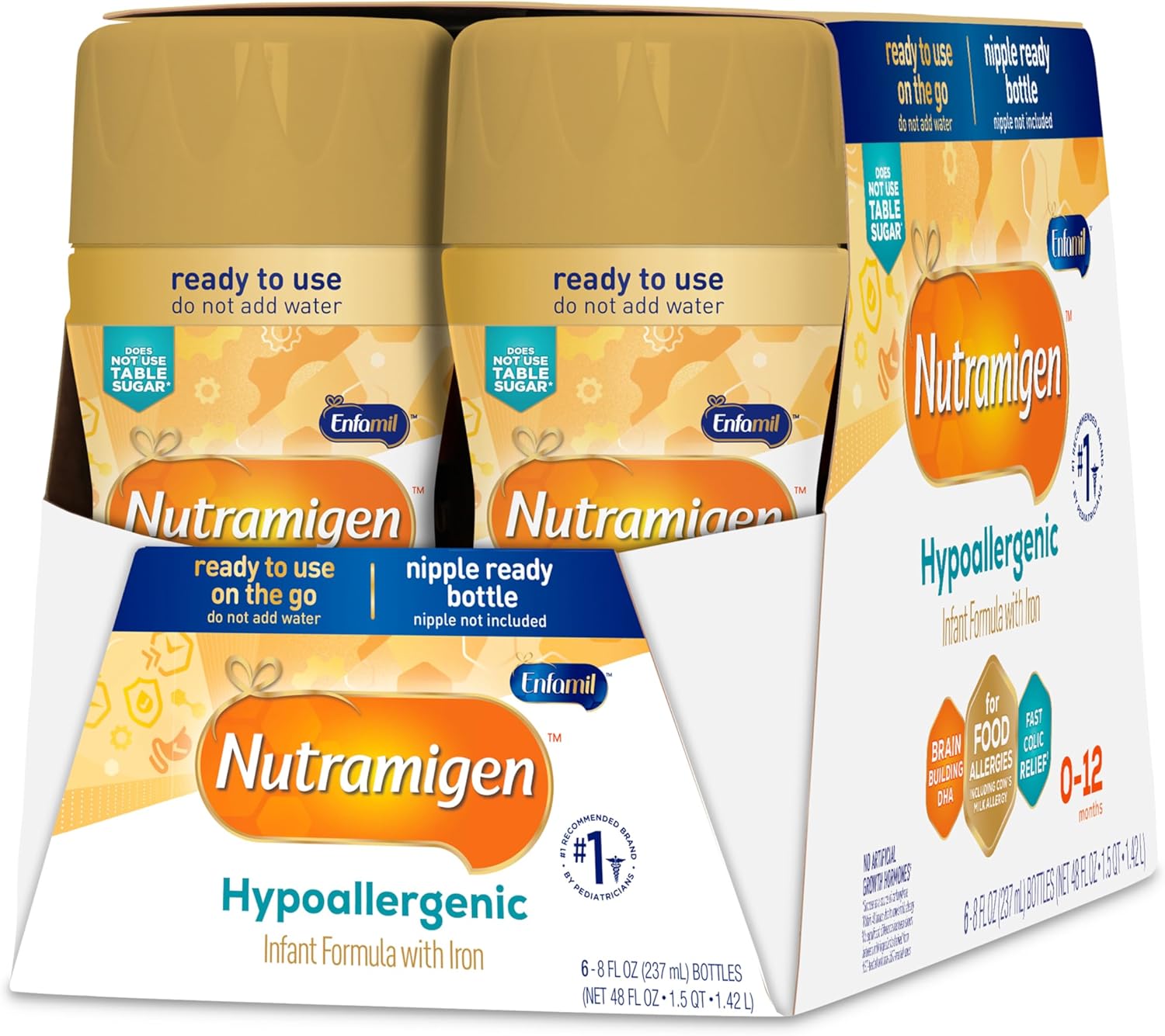 Enfamil Nutramigen Baby Formula, Hypoallergenic and Lactose Free Formula with Enflora LGG, Fast Relief from Severe Crying and Colic, Ready to Use Bottle, 8 Fl Oz (6 Count) : Baby - Image 10