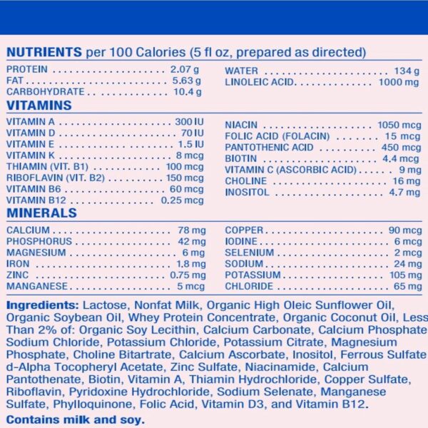 Baby's Only Complete Nutrition Infant Formula, Milk Based Powder with Iron, Modeled After Mother’s Milk, Iron, Choline, Vitamin D, Baby Formula for Newborn to 12 Months Old Infant, 21 oz, 1 Pack : Baby - Image 3
