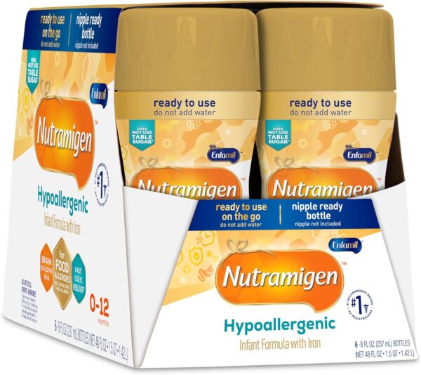 Enfamil Nutramigen Baby Formula, Hypoallergenic and Lactose Free Formula with Enflora LGG, Fast Relief from Severe Crying and Colic, Ready to Use Bottle, 8 Fl Oz (6 Count) : Baby - Image 24