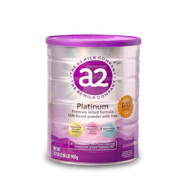 a2 Platinum® Premium Infant Formula for Babies Ages 0-12 Months, Whole Milk Powder-Based Formula with Iron, Nutritionally Complete, Made with Pure and Natural a2 Milk®, 31.7- oz Can, Pack of 6 : Baby