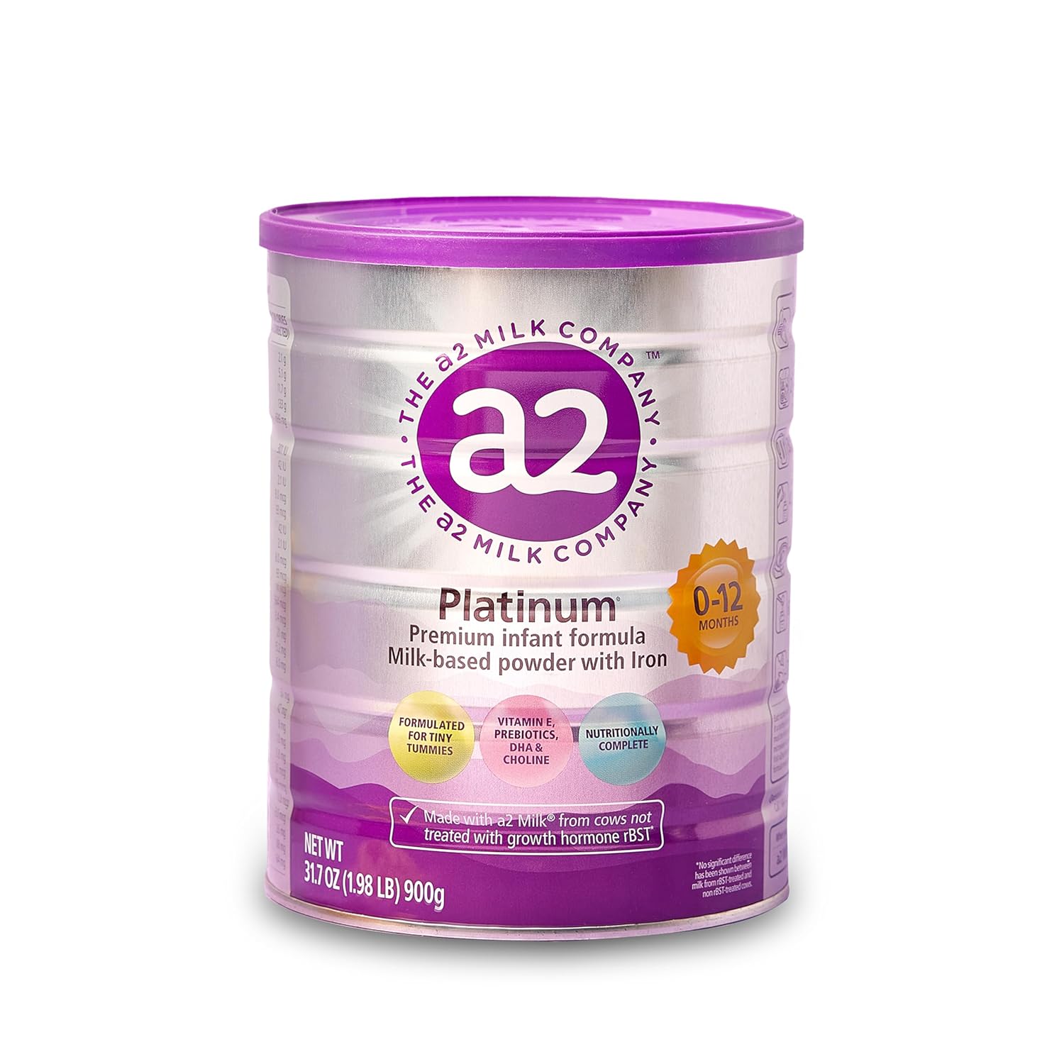 a2 Platinum® Premium Infant Formula for Babies Ages 0-12 Months, Whole Milk Powder-Based Formula with Iron, Nutritionally Complete, Made with Pure and Natural a2 Milk®, 31.7- oz Can : Baby