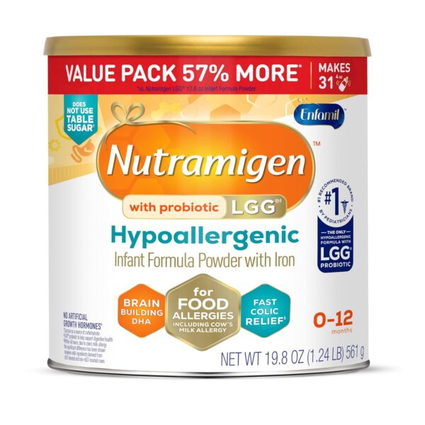 Enfamil Nutramigen Baby Formula, Hypoallergenic and Lactose Free Formula with Enflora LGG, Fast Relief from Severe Crying and Colic, Powder Can, 19.8 Oz (Pack of 1) - Image 13