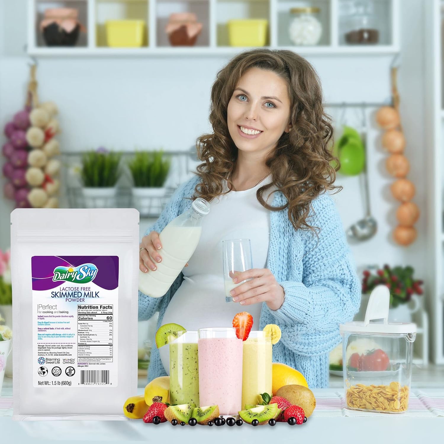 DairySky Lactose Free Milk Powder 24 Oz - Non GMO Fat Free Powdered Milk for Baking & Coffee, Kosher with Protein & Calcium | Great Substitute for Liquid Milk | RBST Hormone - Free - 1 Pack : Grocery & Gourmet Food - Image 5