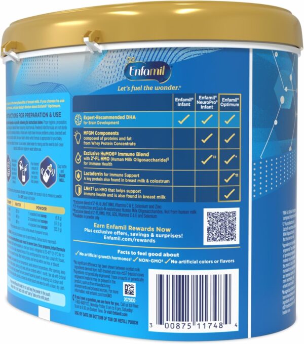 Enfamil Optimum (Enspire), Our Closest Formula to Breast Milk, Immune-Supporting Lactoferrin and Brain-Supporting DHA Baby Formula, Powder 20.5 Oz Tub - Image 24