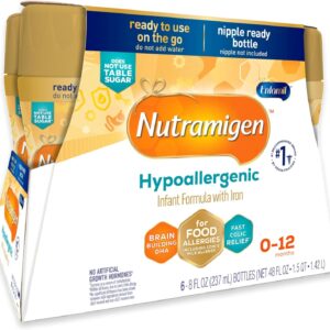 Enfamil Nutramigen Baby Formula, Hypoallergenic and Lactose Free Formula with Enflora LGG, Fast Relief from Severe Crying and Colic, Ready to Use Bottle, 8 Fl Oz (6 Count) : Baby