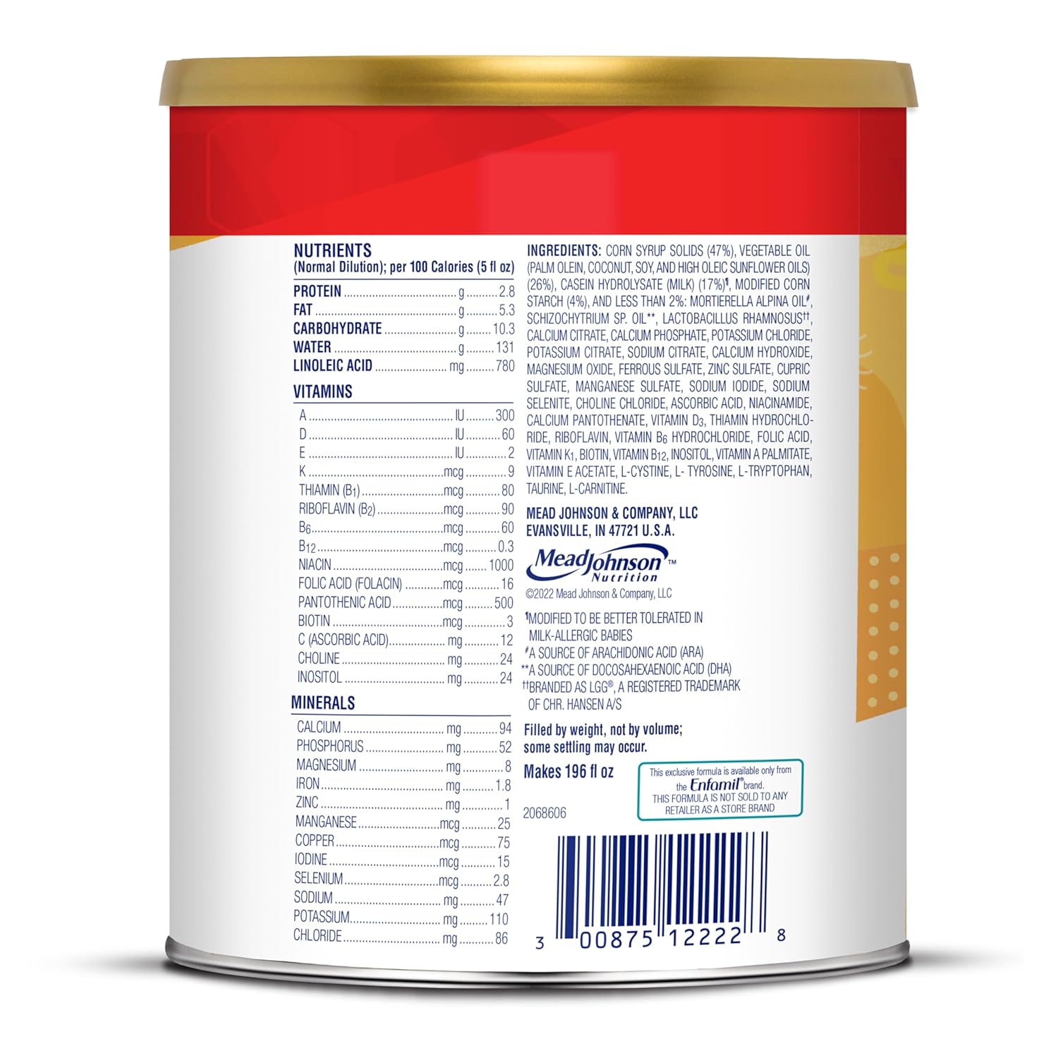 Enfamil Nutramigen Hypoallergenic Baby Formula with Iron, Lactose Free, Colic Relief from Cow's Milk Allergy Starts in 24 Hours, Brain Building DHA, Probiotic LGG for Immune Support, 27.8 Oz Can - Image 12