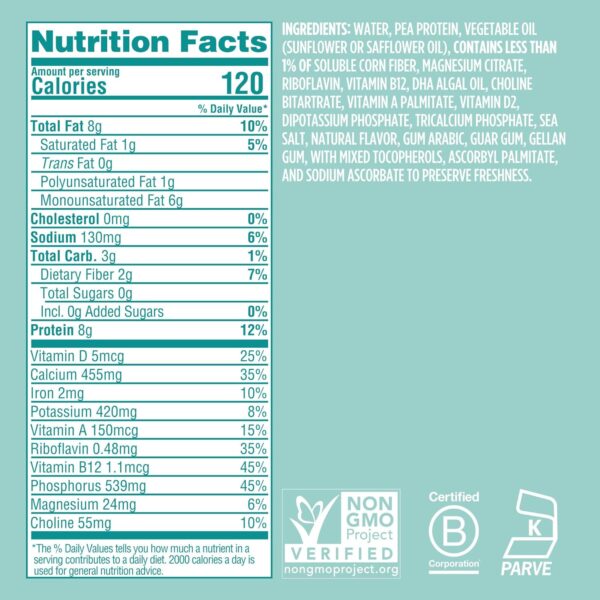 Ripple Kids Unsweetened Plant Based Milk | Pediatrician Recommended | 8g Pea Protein | Shelf Stable | Vegan & Non GMO Certififed | Dairy, Soy, Nut, Gluten, and Lactose Free | 8 Fl Oz (Pack of 12) : Grocery & Gourmet Food - Image 10