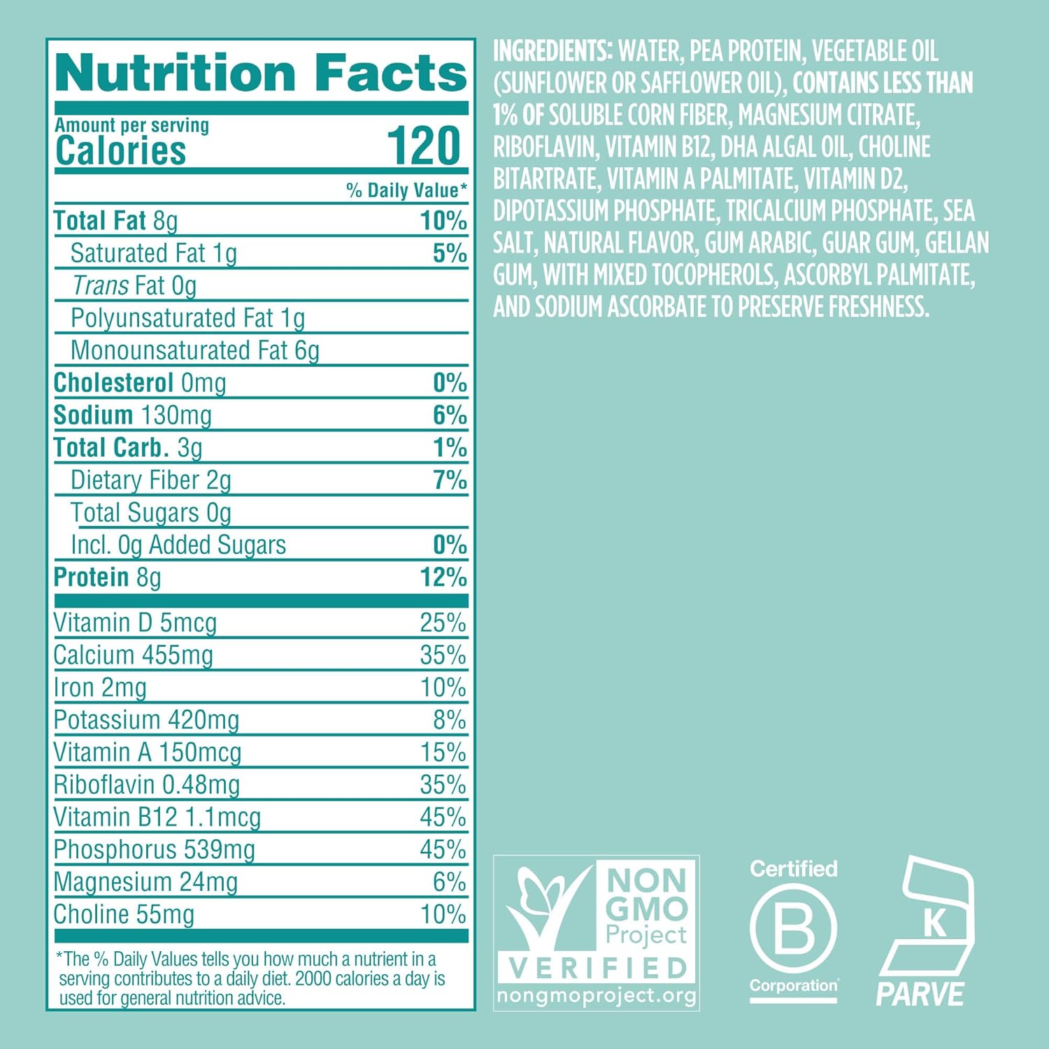 Ripple Kids Unsweetened Plant Based Milk | Pediatrician Recommended | 8g Pea Protein | Shelf Stable | Vegan & Non GMO Certififed | Dairy, Soy, Nut, Gluten, and Lactose Free | 8 Fl Oz (Pack of 12) : Grocery & Gourmet Food - Image 3