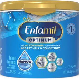 Enfamil Optimum (Enspire), Our Closest Formula to Breast Milk, Immune-Supporting Lactoferrin and Brain-Supporting DHA Baby Formula, Powder 20.5 Oz Tub