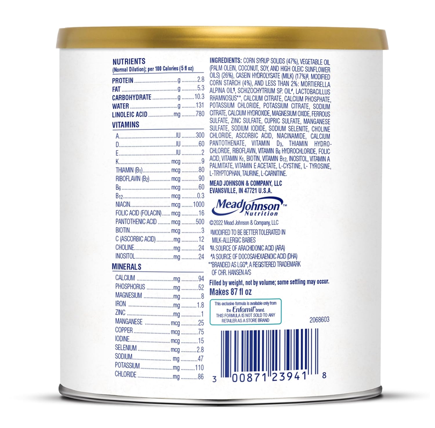 Enfamil Nutramigen Hypoallergenic Baby Formula with Iron, Lactose Free, Colic Relief from Cow's Milk Allergy Starts in 24 Hours, Brain Building DHA, Probiotic LGG for Immune Support, 12.6 Oz Can, Pack of 6 - Image 27