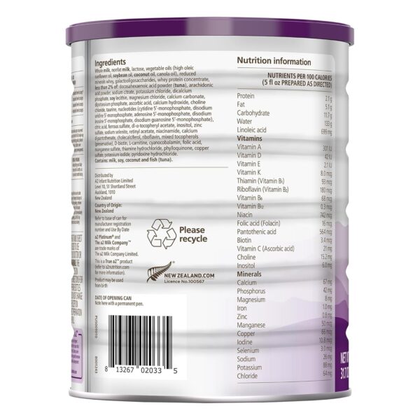 a2 Platinum® Premium Infant Formula for Babies Ages 0-12 Months, Whole Milk Powder-Based Formula with Iron, Nutritionally Complete, Made with Pure and Natural a2 Milk®, 31.7- oz Can : Baby - Image 17