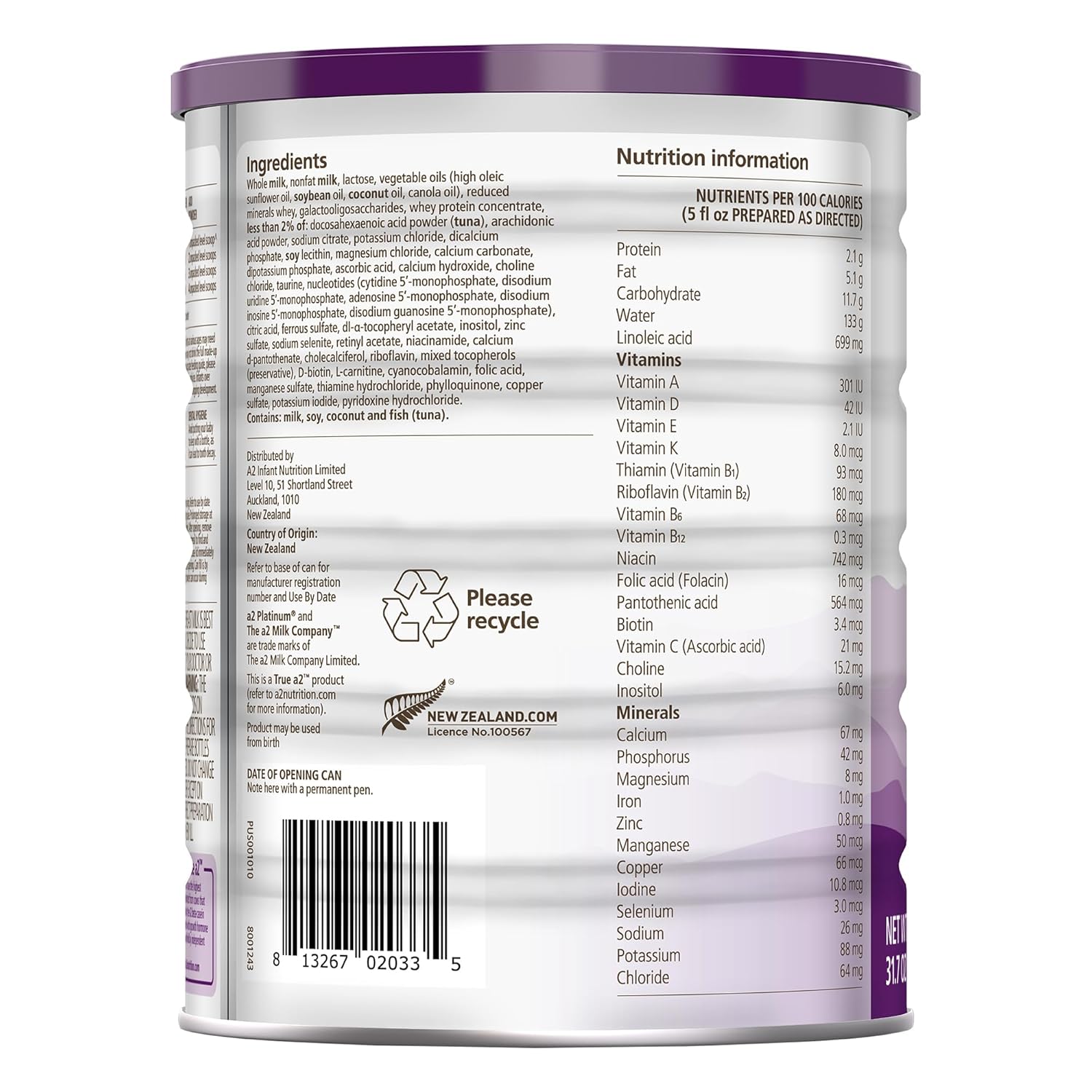a2 Platinum® Premium Infant Formula for Babies Ages 0-12 Months, Whole Milk Powder-Based Formula with Iron, Nutritionally Complete, Made with Pure and Natural a2 Milk®, 31.7- oz Can, Pack of 6 : Baby - Image 8