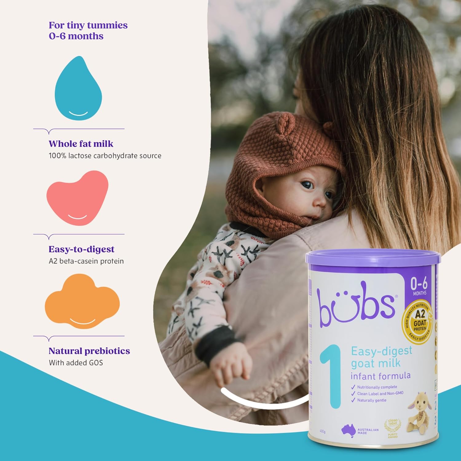 Bubs Goat Milk Infant Formula Stage 1, Infants 0-6 months, Made with Fresh Goat Milk, 14.1 oz : Baby - Image 11