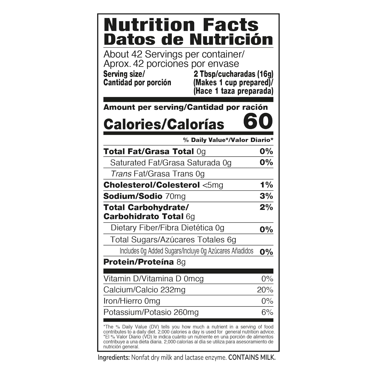 DairySky Lactose Free Milk Powder 24 Oz - Non GMO Fat Free Powdered Milk for Baking & Coffee, Kosher with Protein & Calcium | Great Substitute for Liquid Milk | RBST Hormone - Free - 1 Pack : Grocery & Gourmet Food - Image 2