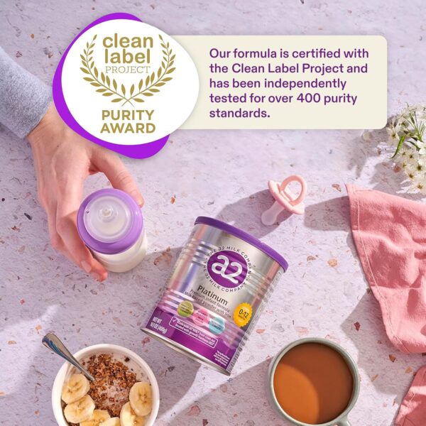 a2 Platinum® Premium Infant Formula for Babies Ages 0-12 Months, Whole Milk Powder-Based Formula with Iron, Nutritionally Complete, Made with Pure and Natural a2 Milk®, 31.7- oz Can, Pack of 6 : Baby - Image 3
